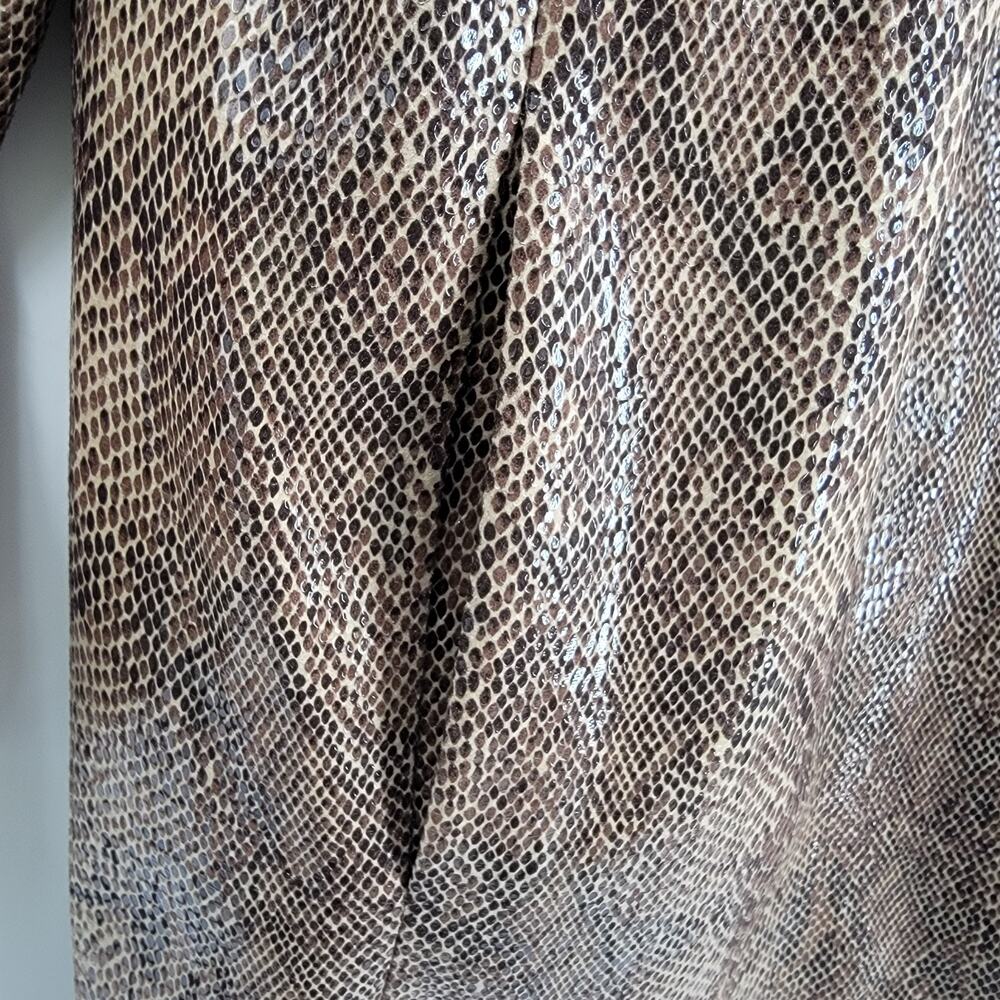 Harve Benard Blazer Womens 14W Faux Snakeskin Brown Black Lined Vintage - Picture 9 of 15
